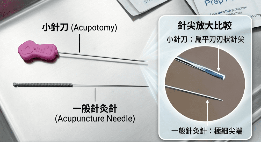 小針刀針灸比較示意圖